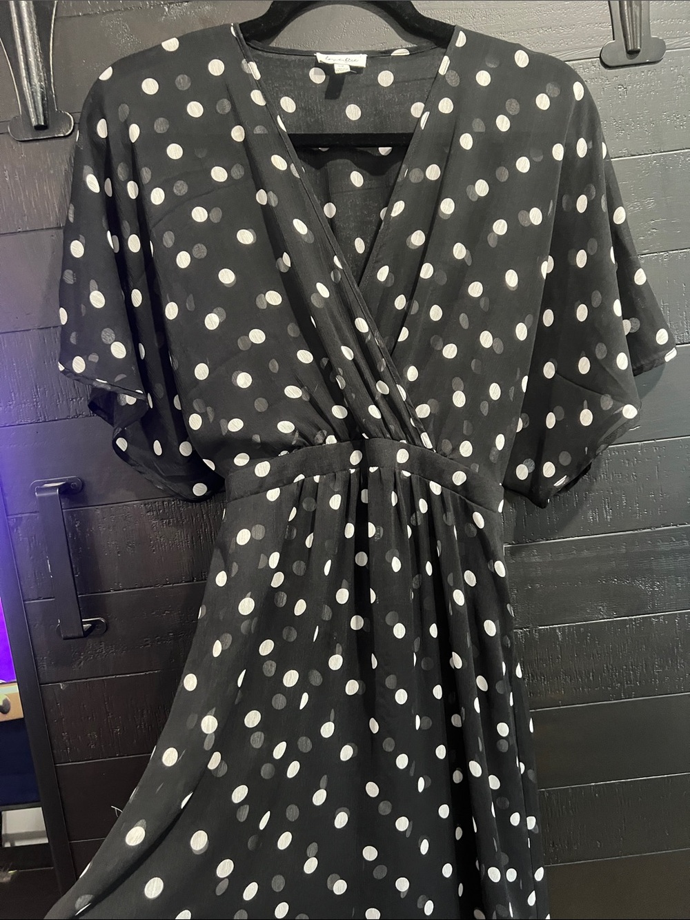 love, Fire Polka Dot Sheer Maxi Dress
